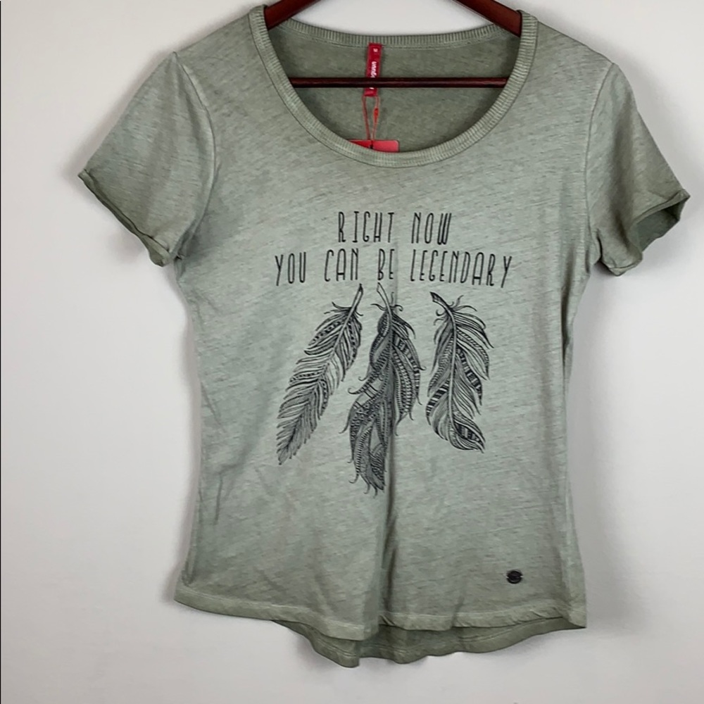 Short sleeve ecru tee purchased in Europe